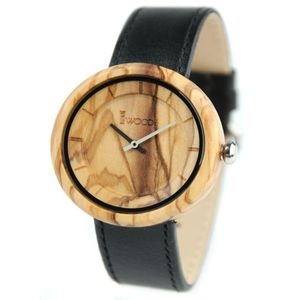 Polshorloges 2023 Redear Fashion Men Women Bamboo kijkt lederen band Quartz Watch Luxury Wood Dress Relogio Masculino