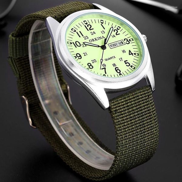 Armbanduhren 2023 Relojes Hombre Force Uhr Männer Fluoreszierende Armee Grün Nylon Strap Quarz Militär Sport Armbanduhr Mann Uhr Heren Horloge