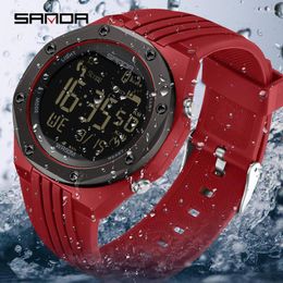 Horloges 2023 Sanda 6117 Stap Calorimeter Enkel display Elektronisch horloge Eenvoudig Nachtlampje Waterdicht Sport