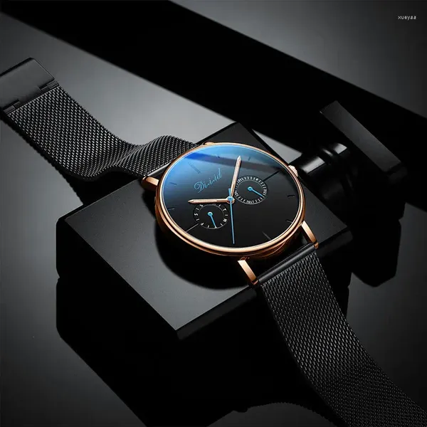 Montres-bracelets 2023 Simple Mode Ultra-mince Homme Montre Lumineux Quartz Mâle Casual Sport Hommes Reloj Hombre