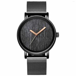 Montres-bracelets 2023 Simple formel Quartz hommes femmes montre de mode minimaliste noir bracelet en acier inoxydable Relogio Masculino