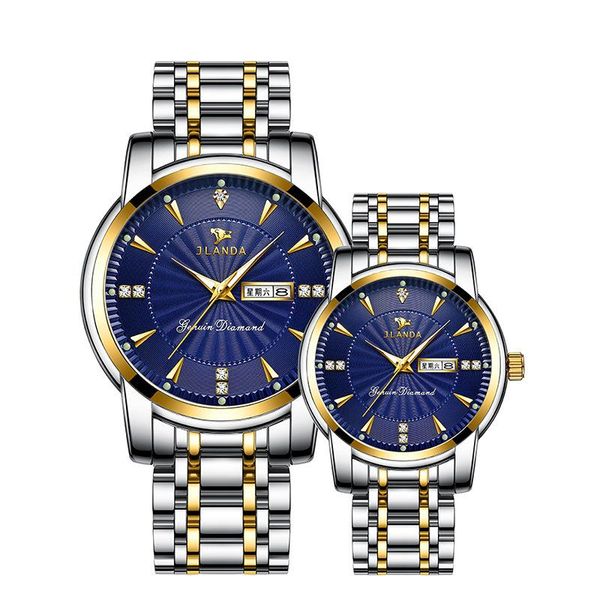 Montres-bracelets 2023 Style Jinfengda non mécanique étanche lumineux Couple paire montre haut de gamme Quartz montres de luxe hommes