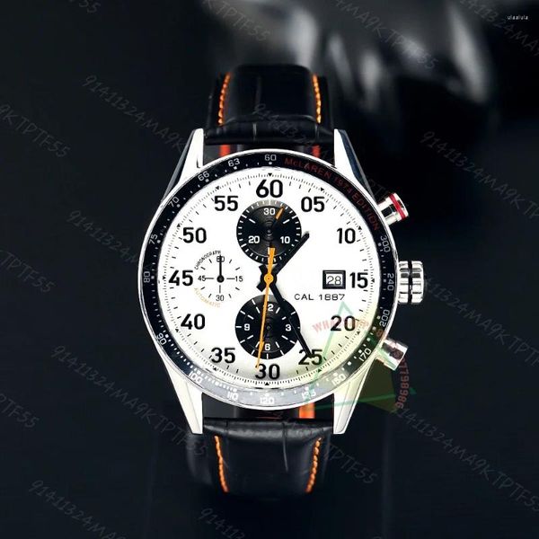 Relojes de pulsera 2023 Top Brand Men's Calibre 43 mm 1887 Relojes automáticos ACERO INOXIDABLE Ocio Deportes Blanco Dial Lujo