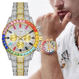 Polshorloges 2023 Topmerk Sparkle Diamond Luxe heren Watch date klok mannelijke sport horloges mannen kwarts pols relogio masculino