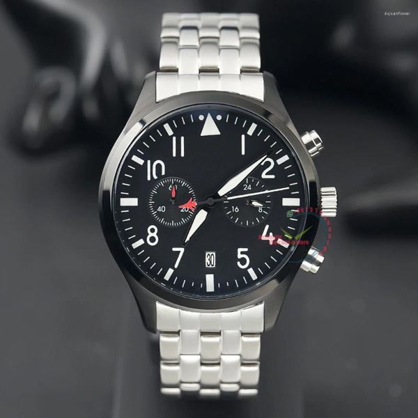 Relojes de pulsera 2023 Top Luxury Flyback AutomaticGun Miramar Special IW388002 46mm Acero inoxidable Reloj mecánico impermeable Reloj Hombre