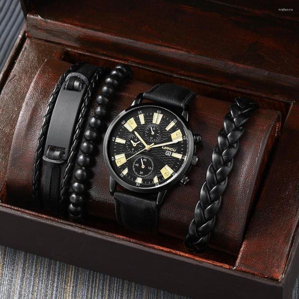 Relojes de pulsera 2023 Reloj clásico vintage Relojes para hombres Fecha impermeable Correa de cuero Deporte Cuarzo Ejército Relogio Masculino Reloj con pulseras