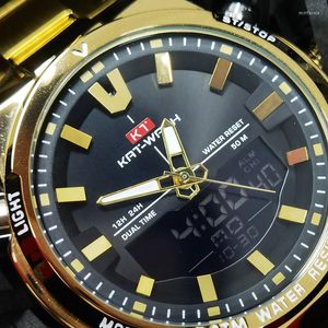 Relojes de pulsera 2023 Reloj de pulsera creativo a prueba de agua para hombres para reloj masculino Hombres Relgio Masculino Oro Acero inoxidable