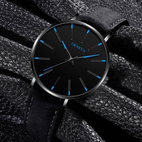 Wallwatches 2023 Relojes para hombres Luxury Leather Watch Mens Quartz Business Bracelet Casual Man Relogio Relogio Hombre