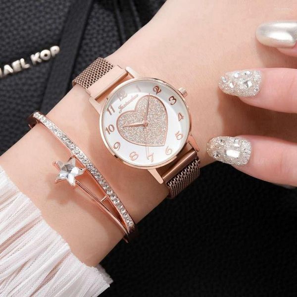 Montres-bracelets 2023 femmes montre marque décontracté Quartz métal maille acier inoxydable robe mode montres Relogio Feminino horloge