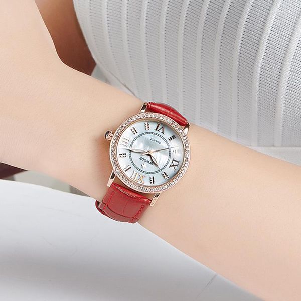 Relojes de pulsera 2023 WWOOR, reloj de diamantes para mujer, números romanos, relojes de pulsera de cuarzo para mujer, relojes impermeables