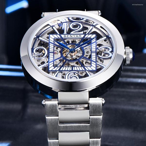 Montres-bracelets 2023 XFCS Benyar Top marque 41mm automatique mécanique montres pour hommes en acier inoxydable hommes montre étanche Reloj Hombre