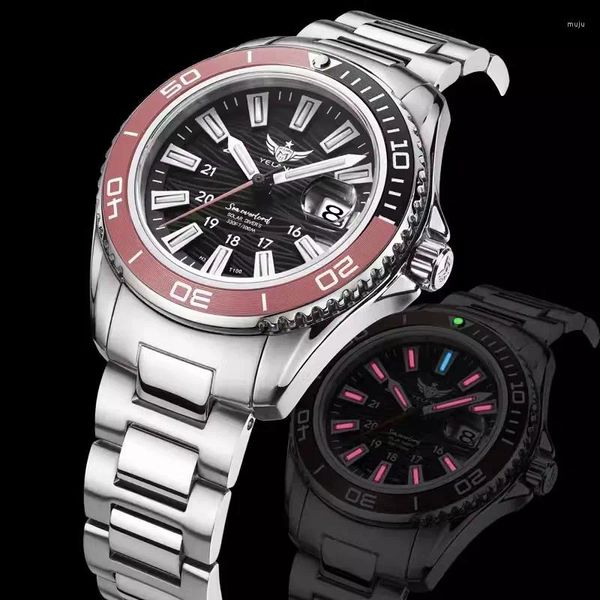 Montres-bracelets 2023 Yelang H3 T100 Lumineux V1214 Japon VS43 Eco-Drive 36mm Mode Femme Casual WR100M Swim Diver Montre