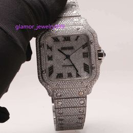 Relojes de pulsera 2023Nueva marca de llegada con hielo de alta calidad de lujo de oro plateado original personalizado hip hop hombres Diam ond diamante muñeca Reloj de lujo de plata y diamantes