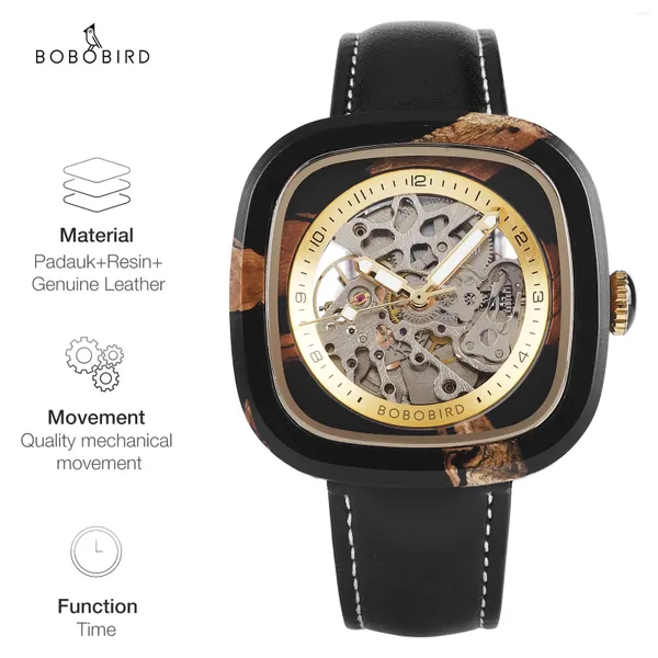 Relojes de pulsera 2024 Llegada Bobobird Reloj mecánico para hombres con un exclusivo reloj de madera Dail con estilo Movimiento automático Accesorio de moda