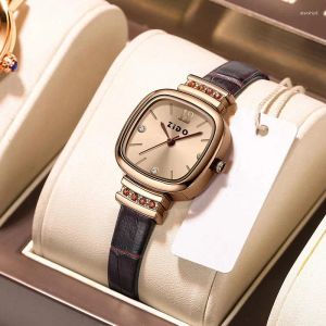 Horloges 2024 Elegant Retro Damesvierkant Horloge Waterdicht en Minimalistische Leren Band