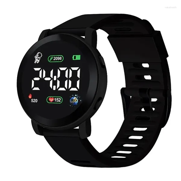 Mujeres de pulsera 2024 Menores de moda Mujeres Sport Silicone Watches Astronaut Electronic Watch Electronic Weight Water Wisist Led Clock