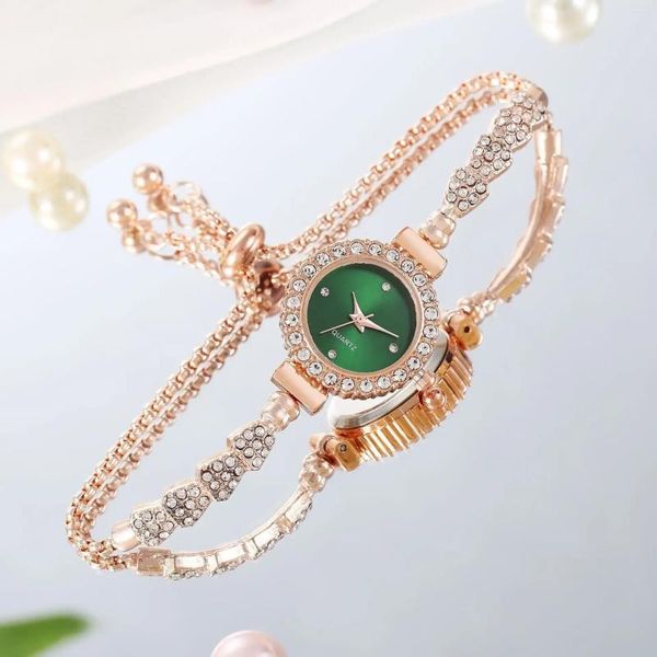 Muñecos de pulsera 2024 Moda Dial Dial Dames Quartz Watch Women Simple Luxury Bracelet Relogio Feminino RELOJES