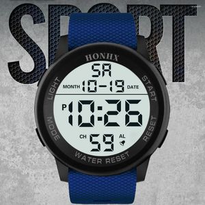 Montres-bracelets 2024 Montre de mode pour hommes de luxe numérique LED Sport militaire étanche date alarme électronique montres pour hommes Reloj Hombre