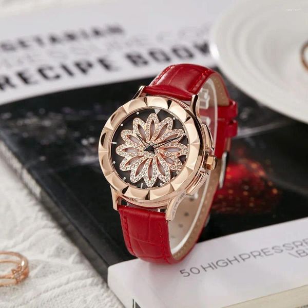 Relojes de pulsera 2024 Relojes de lujo para mujer Moda Rhinestone Reloj Rose Gold Casual Ladies Montres