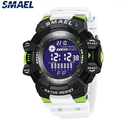 Wallwatches 2024 Men relojes Man de lujo reloj militar Smael 8050 Impermeable de la gran dial Fashion Backlight Sport Digital para