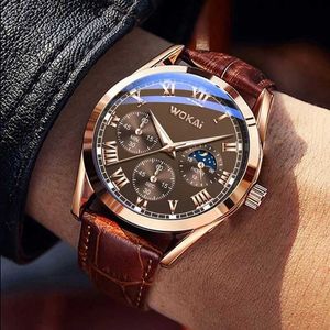 Montre-bracelets 2024 Nouveau concept pour hommes es décorative timing cuir décontracté quartz sport imperméable horloge de relogo masculino y240510