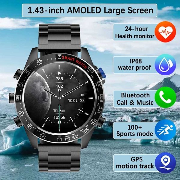 Montre-bracelets 2024 Nouvelle hommes Smart Watch Amoled Screen Moment Afficher Temps 400 mAh Ultra Capacity Battery Bluetooth Call Smartwatch Men Women 240423