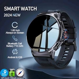 Montre-bracelets 2024 Nouveau GPS de qualité militaire Track Smart Watch Men 1.85ultra HD Bluetooth appelez 710 mAh Pression artérielle Oxygène Smart Watch 240423