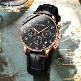 Mujos de pulsera 2024 Ochstin Business Men's Watches Top Cronograph Quartz Watch Masculino impermeable a impermeable Relogio Masculino