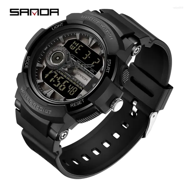 Relojes de pulsera 2024 Relojes deportivos para hombres Reloj de pantalla dual de primeras marcas Reloj de pulsera resistente al agua 50 M para reloj masculino Relogio Masculino SANDA 6082