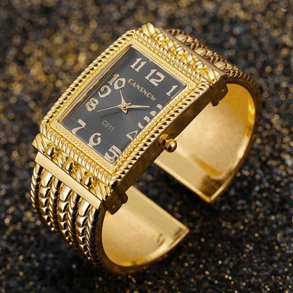 Montres-bracelets 2024 Square Gold Montre Femme Mode Design Unique Dames Bracelet Quartz Pour Femmes Montre Femme Relogio