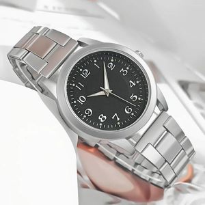 Polshorloges 2024 Vintage Classic Men Bekijk Casual Man Steel Strip Strap Quartz PolsWatch Digitale band Reloj