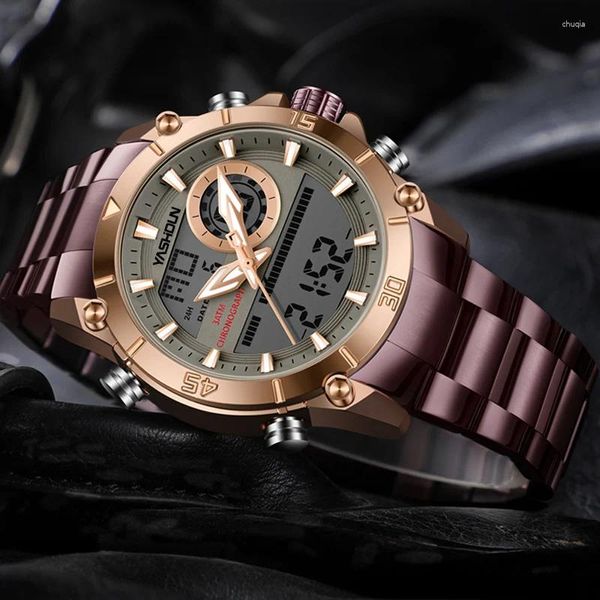 Relojes de pulsera 2024 relojes para hombres reloj de oro con esfera grande para hombre reloj deportivo resistente al agua de acero inoxidable reloj Masculino