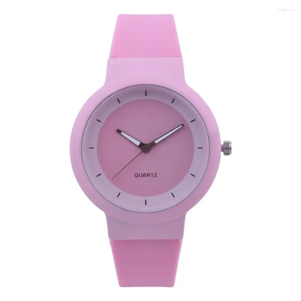 Montre-bracelets 2024 Femmes blanches Watches Fashion Silicone Band analogique Quartz Watch Women's Jam Tangan Wanita Orologio Donna