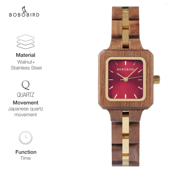 Relojes de pulsera 2024 Relojes de madera Top Luxry Movimiento de cuarzo japonés Reloj de pulsera femenino Caja de regalo grabada personalizada Drop