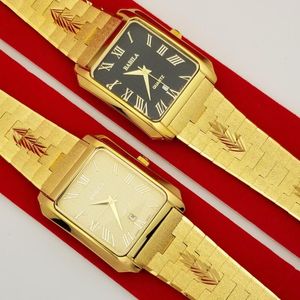 Polshorloges 24k dik vergulde mode retro dames Watch trend 2023 decoraties Gold Placer horloges Womens Titanium