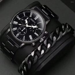 Wallwatches 2pcs/Set Masser Fashion Business Trend Aley Watch Band Ldeal para relojes de cuarzo y regalos de pulsera