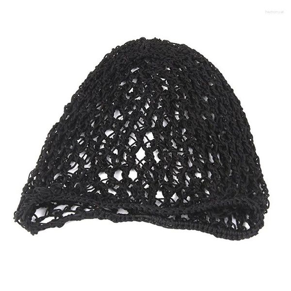 Relojes de pulsera 3X Mujeres Soft Rayon Snood Hair Net Crochet Cap Negro