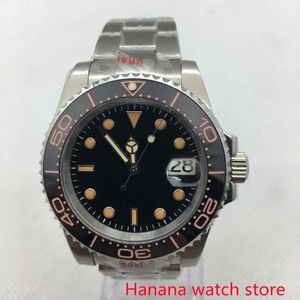 Relojes de pulsera de 40 mm, de moda, automático, automático, para hombre, 24 diamantes, movimiento NH35A, zafiro, esfera luminosa negra, relojes de pulsera con fecha