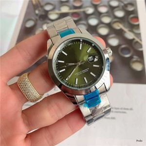 Relojes de pulsera 40 mm Tamaño Tres puntadas Reloj para hombre de trabajo Relojes de lujo con calendario Correa de metal Reloj de pulsera de cuarzo de primeras marcas para hombres Fecha de alta calidad