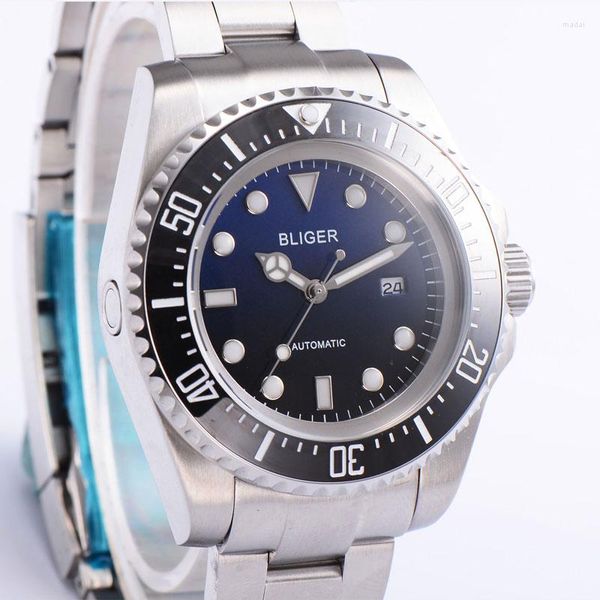 Relojes de pulsera 44mm Casual Fashion SEA Reloj mecánico Bisel de cerámica Caja de acero inoxidable 316L Luminoso Automático para hombre