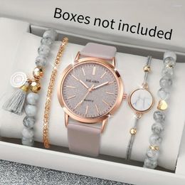 Montre-bracelets 5pcs dames roman numérique quartz regarde grand cadran complet ciel complet étoiles de montres féminines bracelet jeu d'anniversaire cadeau sans boîte