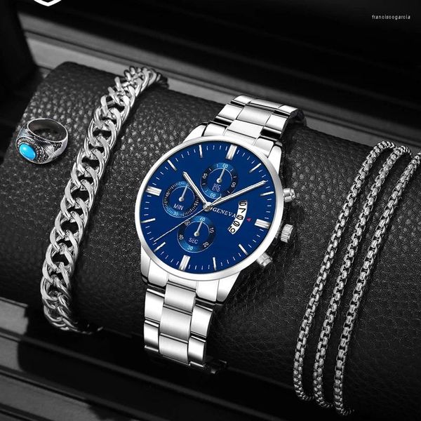 Montre-bracelets Bracelet Bracelet Ring Mesticules de Bracelet Mentises Fashion Men de luxe Men de luxe en acier inoxydable