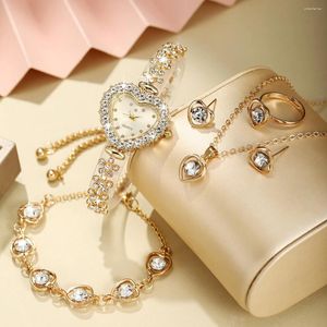 Montre-bracelets 6pcs LUMBRE LUXURIE FOLIE FATINE FULL SKIN STAR STRAP BRACELET LOVE LOVE LOVE DIAMANT BIELLY SET QUARTZ