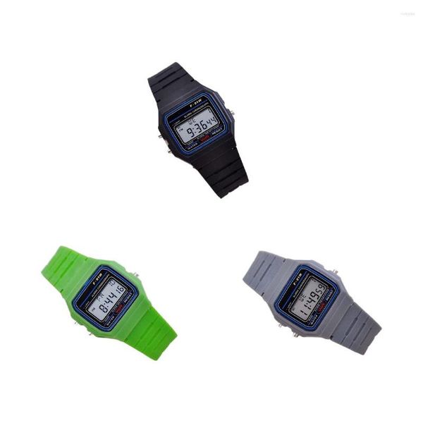 Montres-bracelets ABS enfants montre électronique lumineuse multifonctionnelle numérique alimenté par batterie étudiant sport horloge montre-bracelet