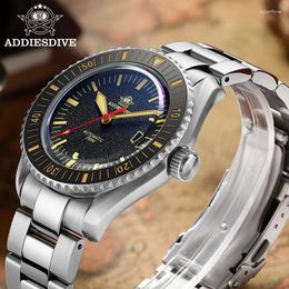 Mujeres de pulsera Addies Dive Men's Luxury Watch AD2105 Case de acero inoxidable C3 Super Luminoso NH35 Sapphire Crystal 200m Relojes de buceo