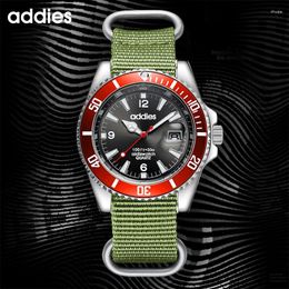 Horloges ADDIES Topmerk Herenhorloges Sport Waterdicht Datumklok Nylon band Militair Lichtgevend heren quartzhorloge Relogio Masculino