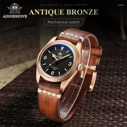 Montre-bracelets Adiesdive 36 mm de montre automatique pour hommes CUSN8 Bronze solide montres Sapphire Glass PT5000 MÉCANIQUE 100M DIVER IMPHERPOR