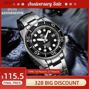 Montres-bracelets Addiesdive Mens Diving NH35 Luxe Automatique Mécanique Poignet Boule Cristal 300 mètres En Acier Inoxydable Luminescent ESC24325