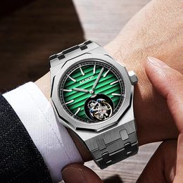 Montre-bracelets Aesop Luxury Men Tourbillon Wristwatch Gradient Dallow Callow Horloge Super Sapphire Manuel masculin Mélanchure Mécanique Mécanique pour l'homme