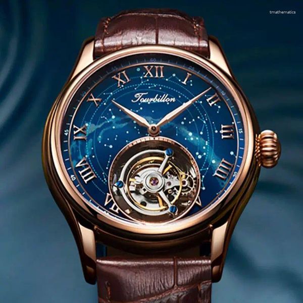 Mujeres de pulsera Aesop Real Tourbillon Watch for Men Quality Clock Sapphire Starry Sky Relogio Masculino Invcta